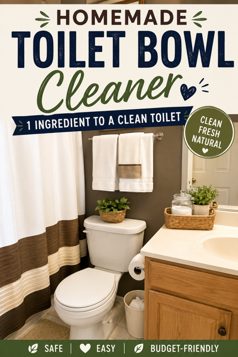 Easy homemade toilet cleaner for a simple, budget-friendly way to naturally clean and freshen a toilet.