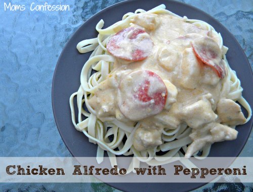 Homemade Chicken Alfredo Recipe with Pepperoni
