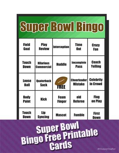 Super Bowl Bingo Cards 