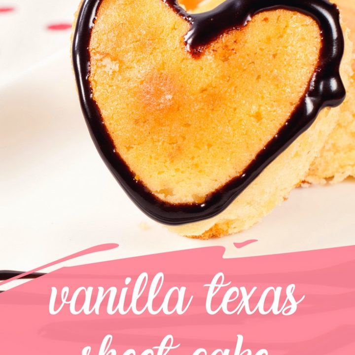 Enjoy this tasty twist on the traditional chocolate sheet cake as a vanilla white Texas sheet cake. Who knew you could make something so yummy, more delicious!