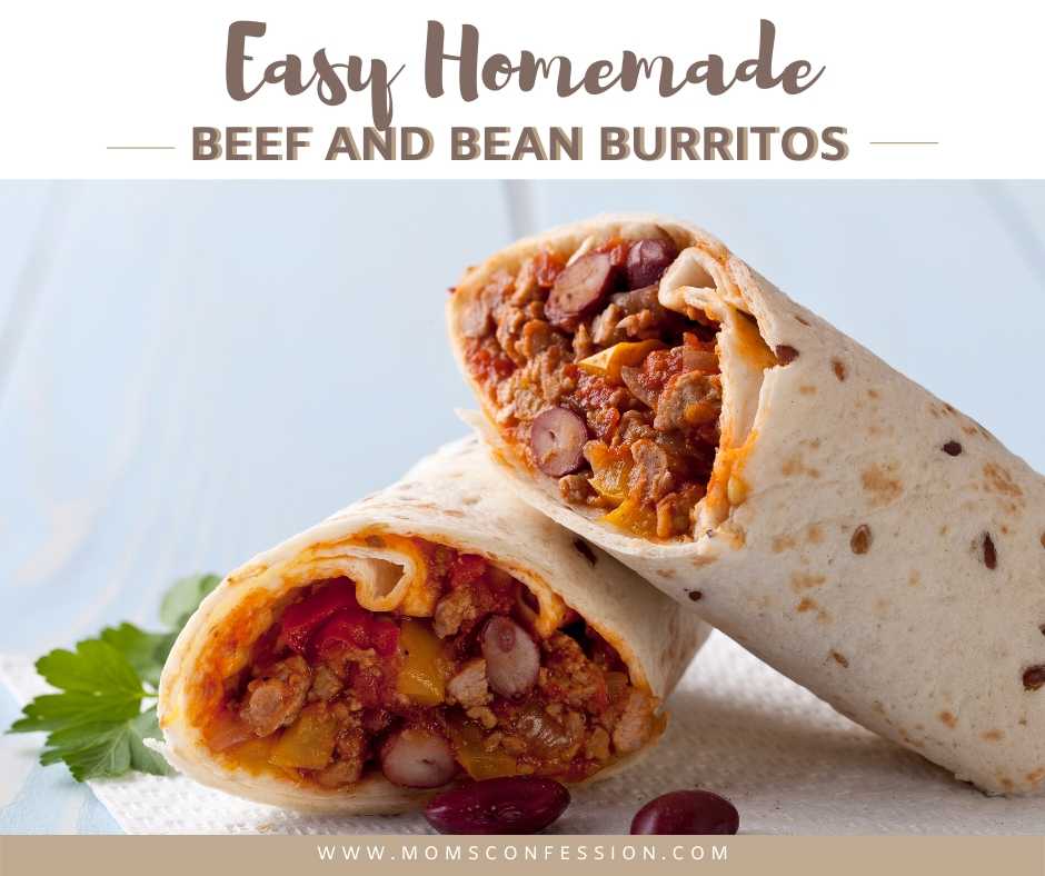 Easy Handmade Pork and Bean Burrito Recipe  Pork and Bean Burrito Homemade Beef and Bean Burritos