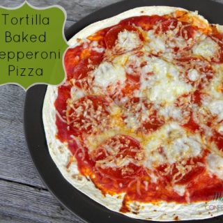 Baked Tortilla Pepperoni Pizza