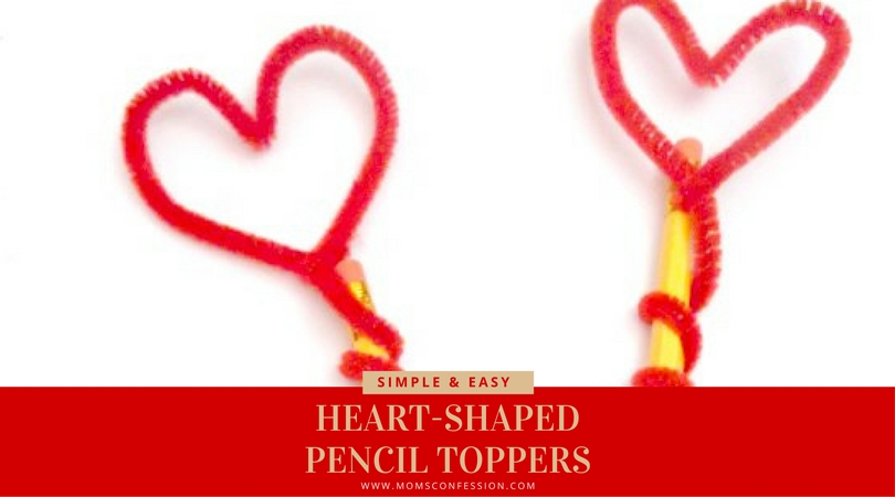 These heart-shaped DIY pencil toppers for Valentine's Day are super cute and easy to make for kids to celebrate their day with friends and family!