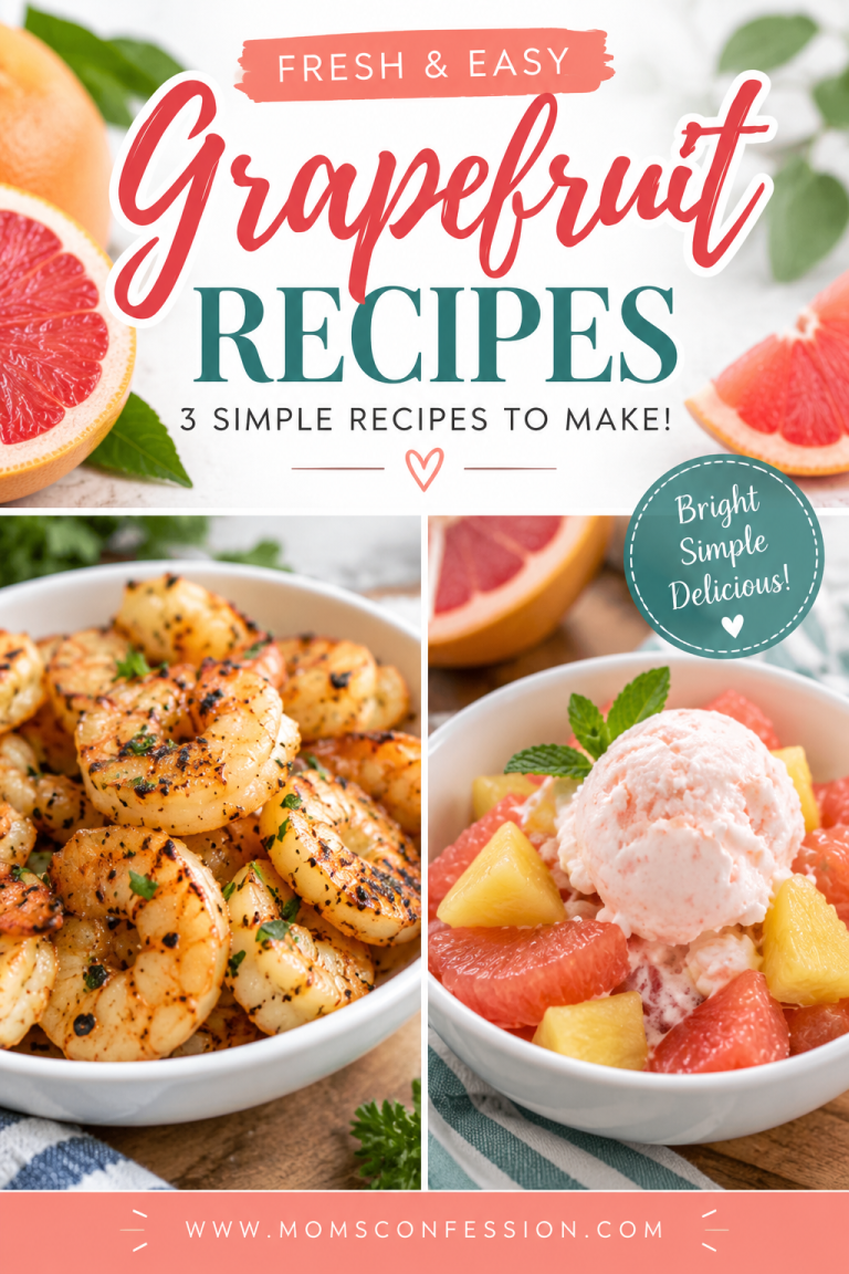 Fresh and easy grapefruit recipes featuring grilled shrimp and a grapefruit fruit dessert