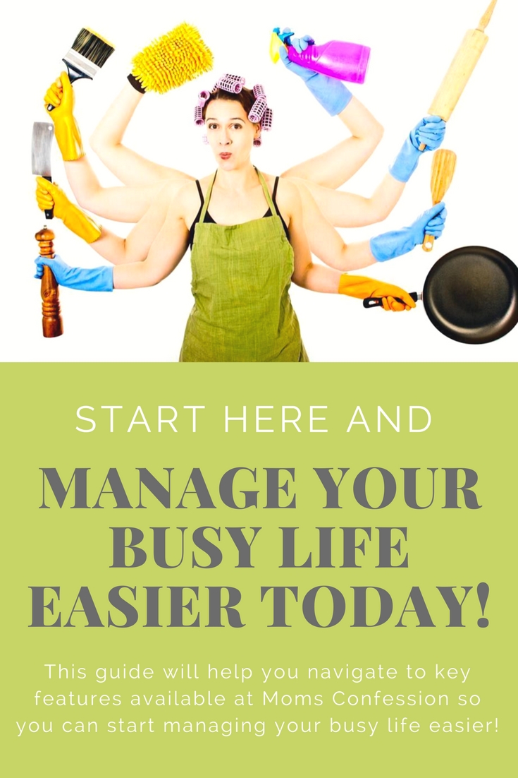 Start here to learn more about Moms Confession and how you can start to manage your busy life easier! Lots of features available to get life back on track.