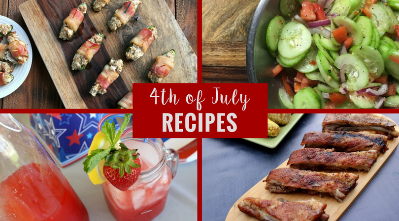 Check out these great 4th of July recipes that include appetizers, desserts, main dishes, and even some delicious drinks to enjoy with everyone on this festive holiday!
