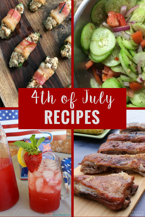 Check out these great 4th of July recipes that include appetizers, desserts, main dishes, and even some delicious drinks to enjoy with everyone on this festive holiday!