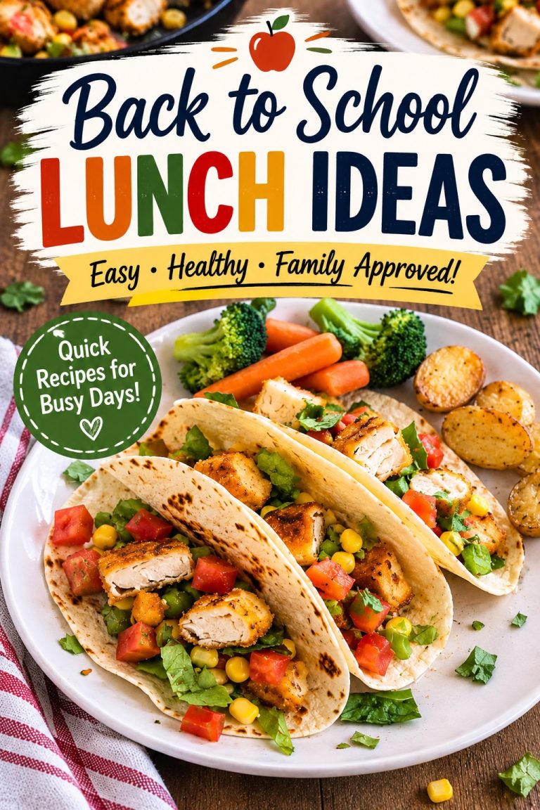 Chicken tacos with vegetables and roasted potatoes featuring easy back to school lunch ideas for busy days.