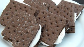 Try this healthier spin on the traditional ice cream sandwich with this Chocolate Graham Cracker Surprise!!
