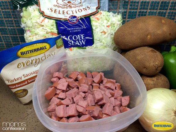 The perfect ingredients for a delicious Butterball Turkey Sausage meal.