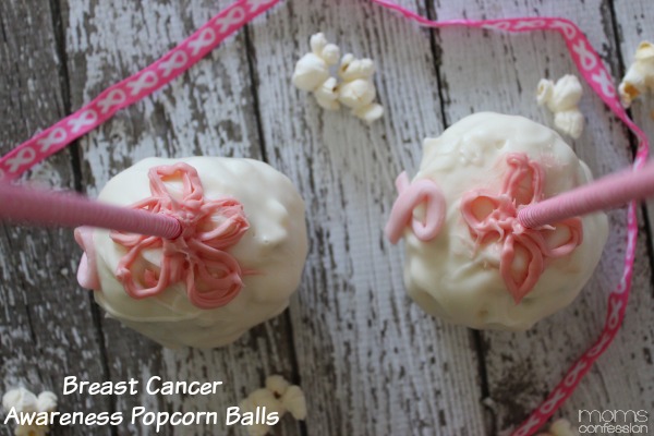 Breast Cancer Awareness Popcorn Balls...so delicious! Think pink and stay strong!