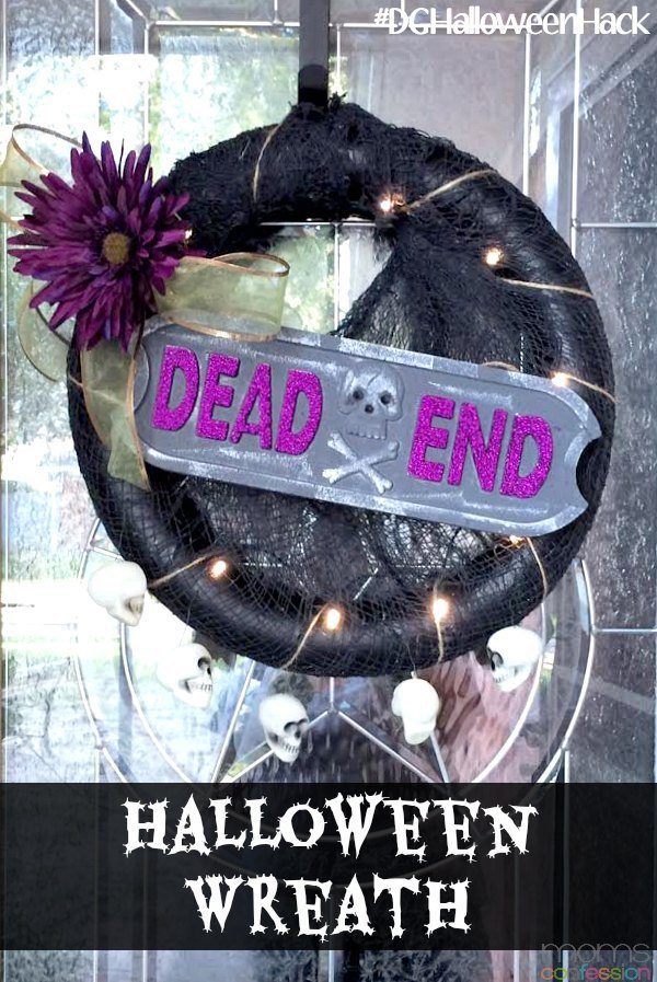 Simple and easy no-glue Halloween Wreath...perfect for my front door!