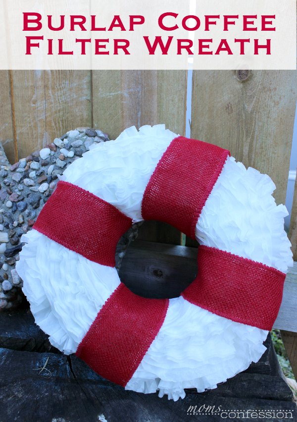 Simple Burlap Coffee Filter Wreath for the Holiday Season