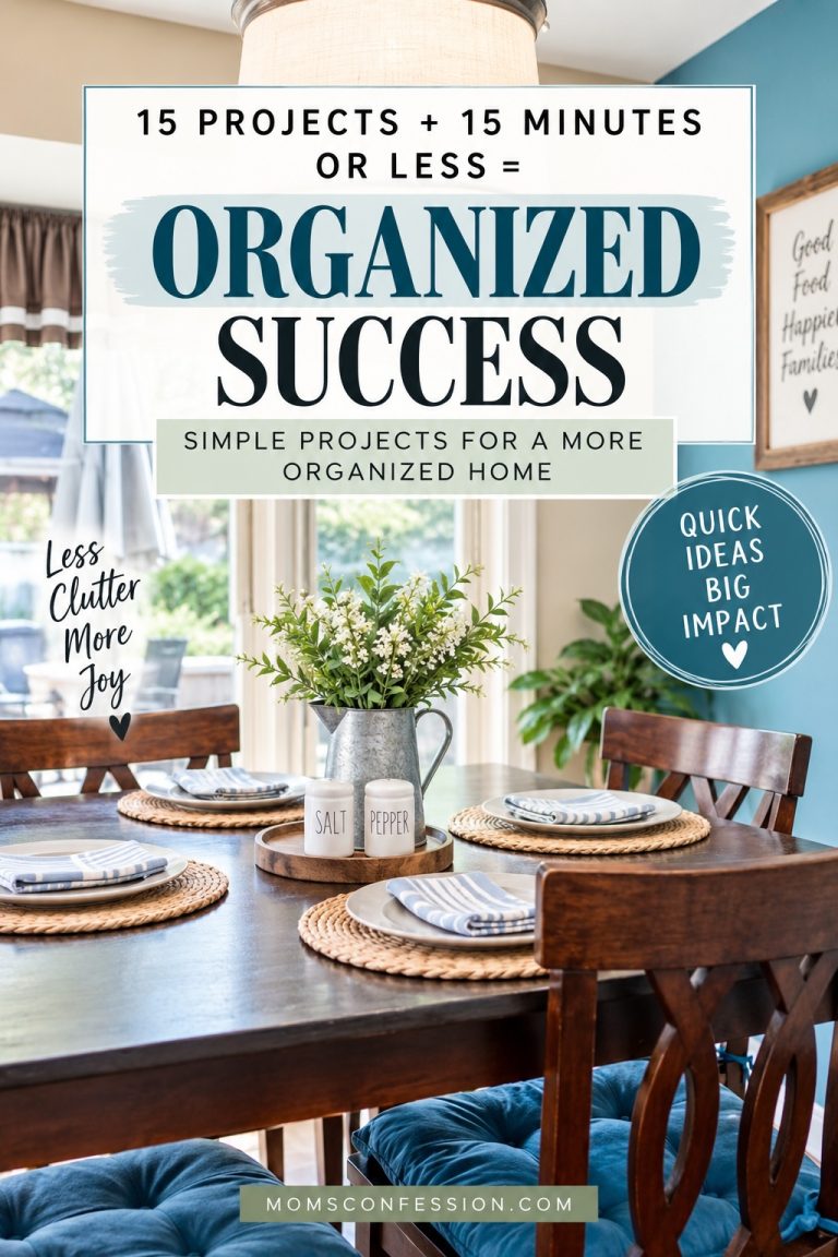 15 quick home organization projects that take 15 minutes or less for a more organized, clutter-free home.