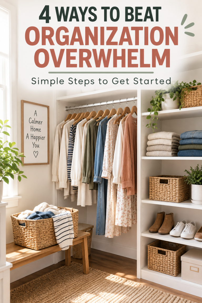 4 ways to beat organization overwhelm with simple steps to organize your home