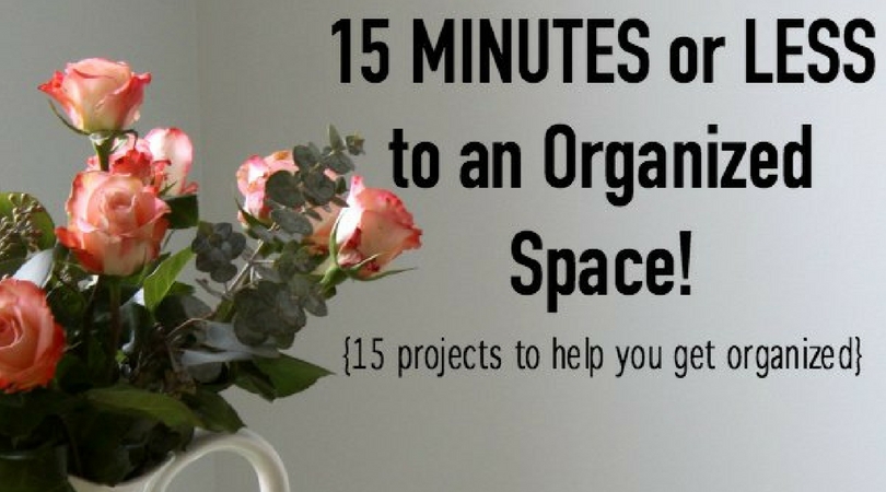 Get organized this year with organizing projects you can complete in 15 minutes or less. Plus, get a free printable to keep in your home management binder.