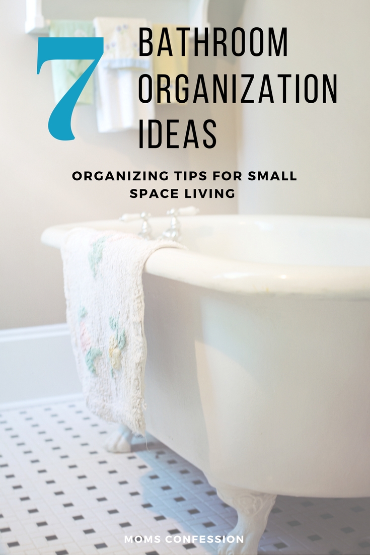 Bathrooms are small spaces, but these 7 bathroom organization ideas will easily help you conquer the clutter that looms in there and also get it clean!