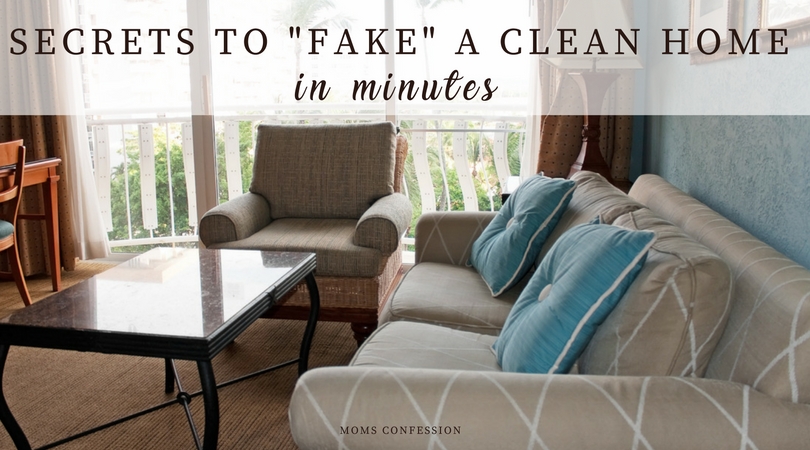 Cleaning a home takes a lot of time and effort. With these secrets you can fake a clean house and no one has to know you didn't spend hours cleaning either.
