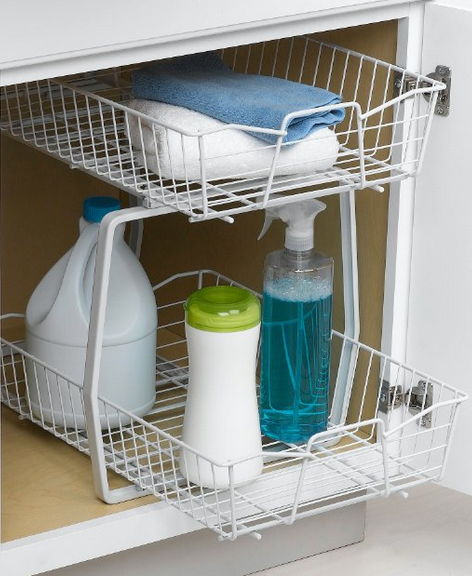 under the sink organizer rack