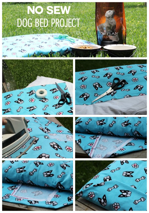 Step by step instructions to make a No Sew Dog Bed at MomsConfession.com - such an easy project to make!