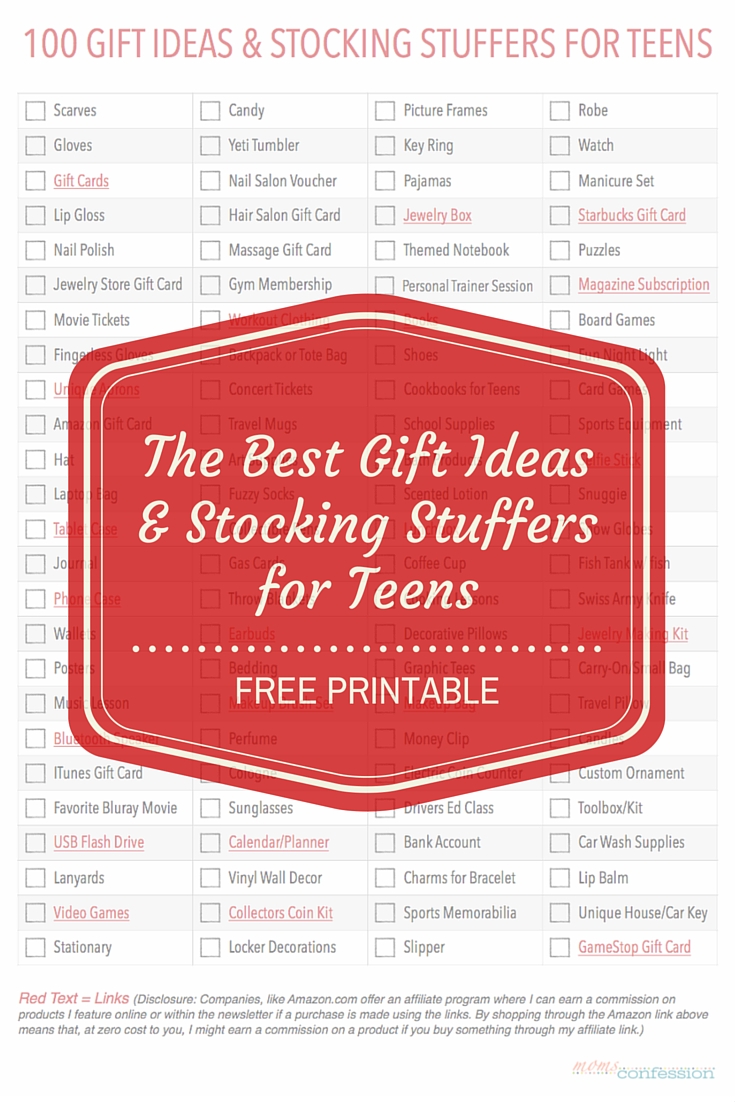 Free printable with 100 of the best gift ideas & stocking stuffers for teens this holiday season. If you have teens, you need this printable in your life!