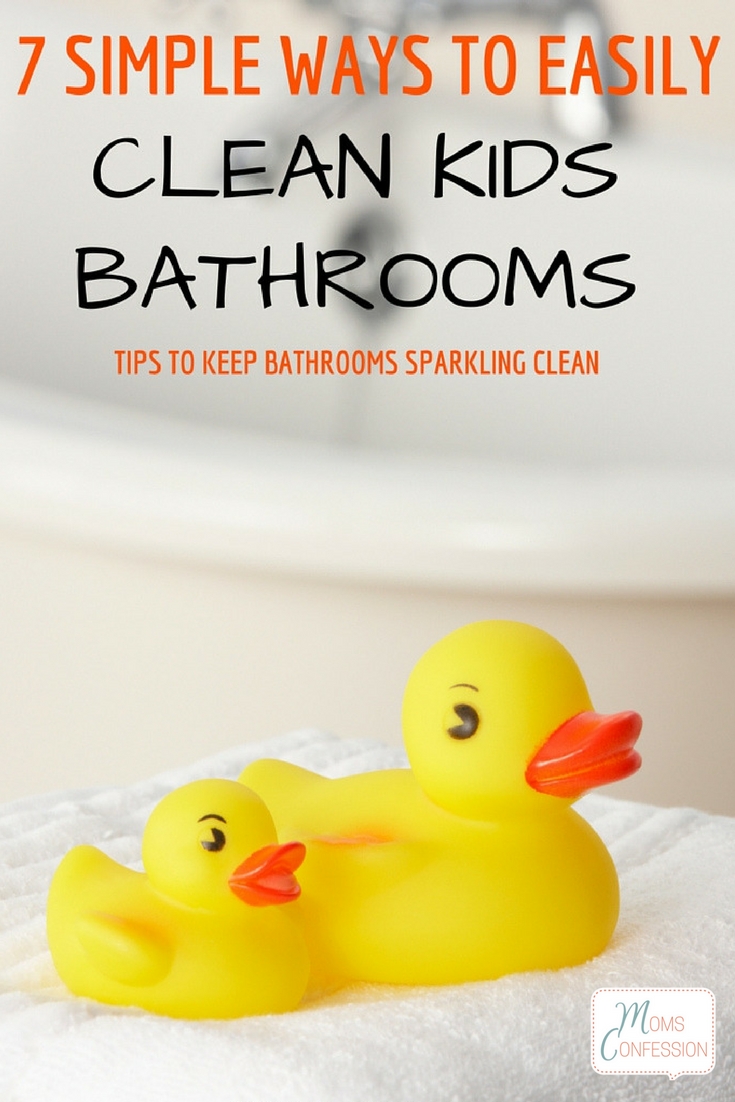 As a mom, you may be dreading the walk into your kid's bathroom each day. I know I do! With these 7 Ways To Easily Clean Kids Bathrooms will keep things sparkling even with messy boys and girls.