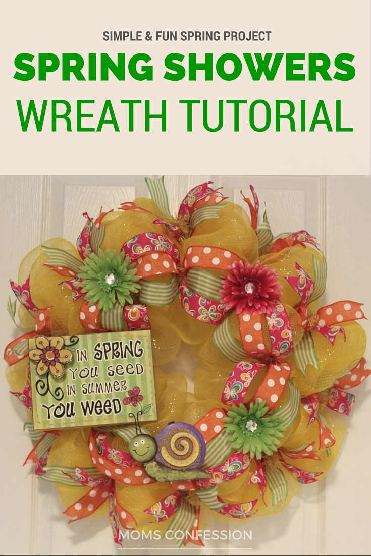 Brighten up that ole' front door of yours in no time with this simple and fun DIY Spring Wreath Home Decor idea! This spring inspired wreath is perfect!