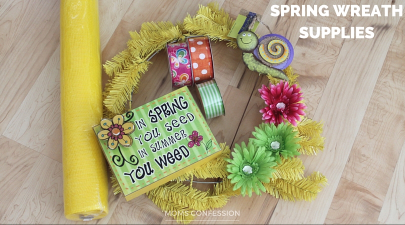 This spring inspired wreath is the cutest way to brighten your spring home decor!  Use these wreath supplies to get the look!