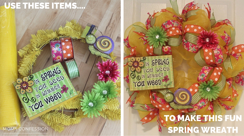 Use these supplies to brighten your door and make this fun spring wreath today!