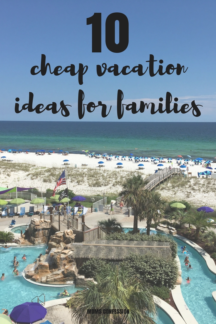Check out 10 cheap vacation ideas for families to stay on budget this year while having a great family vacation experience! beach with pool at resort in pensacola florida