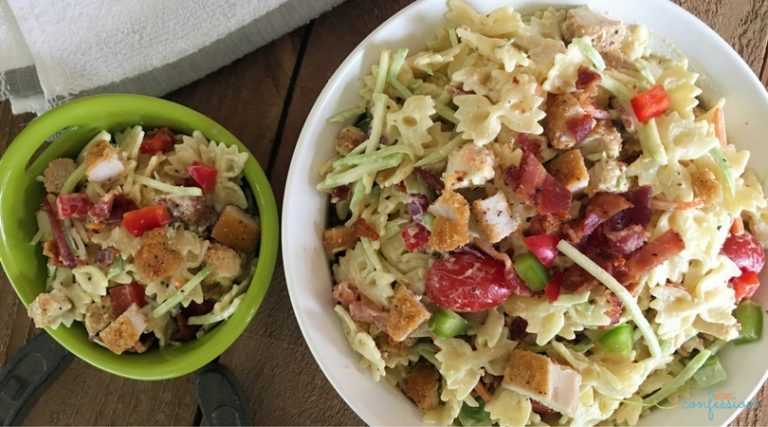 One Dish Dinner Idea - Chicken Bacon Pasta Salad