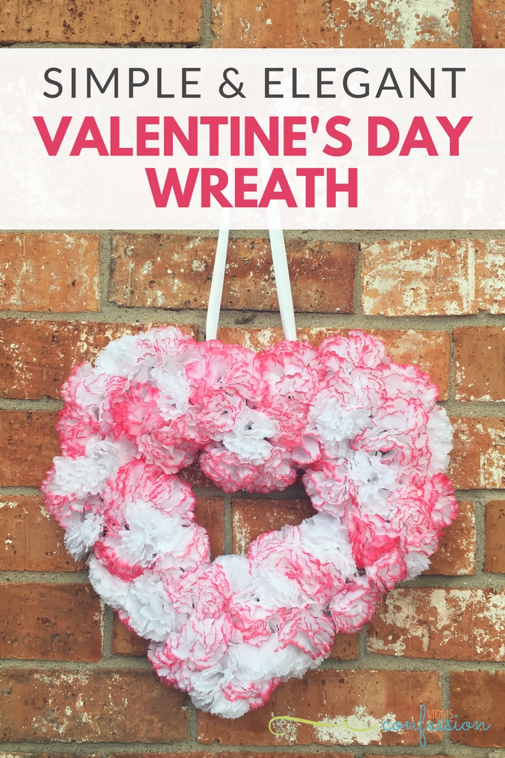 Valentine's Day Wreath: Make our Simple & Elegant Valentine's Day Wreath with just a few supplies! This is a graceful addition to any holiday decor!