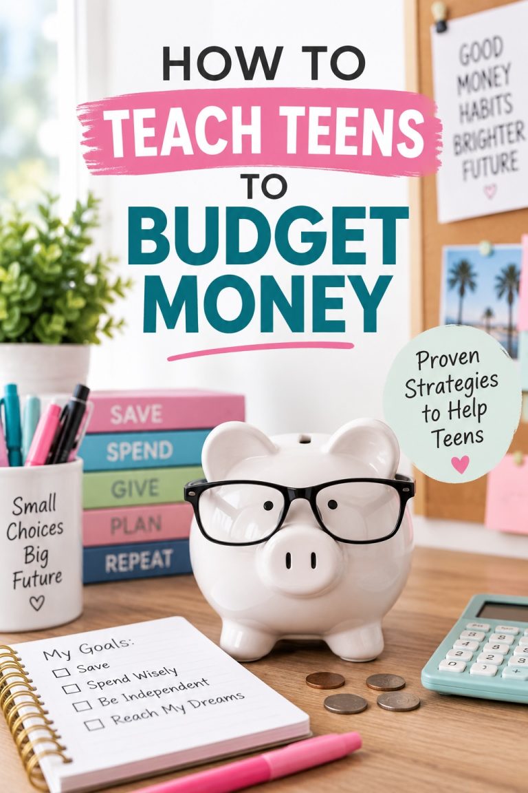 How to teach teens to budget money with simple saving, spending and money management strategies for building good financial habits.