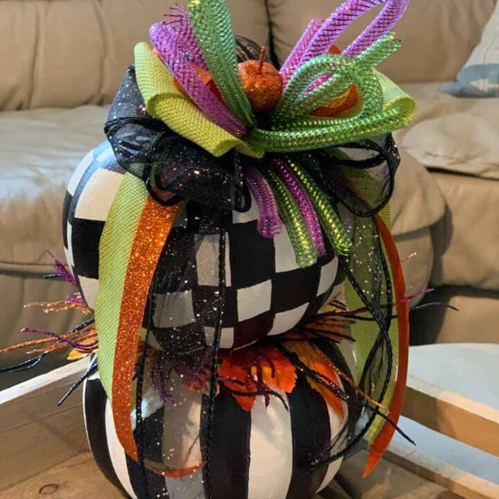 Mackenzie Childs Inspired Halloween Stacked Pumpkin￼￼s