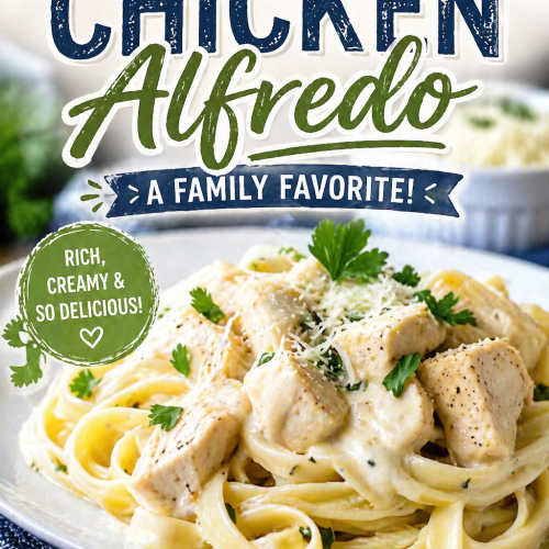 Creamy chicken Alfredo with tender chicken, fettuccine pasta and rich Alfredo sauce for an easy weeknight dinner.