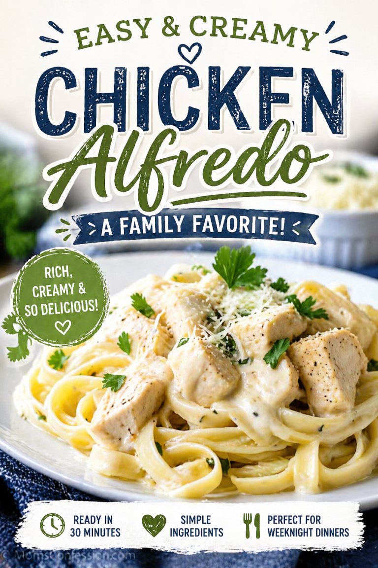 Creamy chicken Alfredo with tender chicken, fettuccine pasta and rich Alfredo sauce for an easy weeknight dinner.