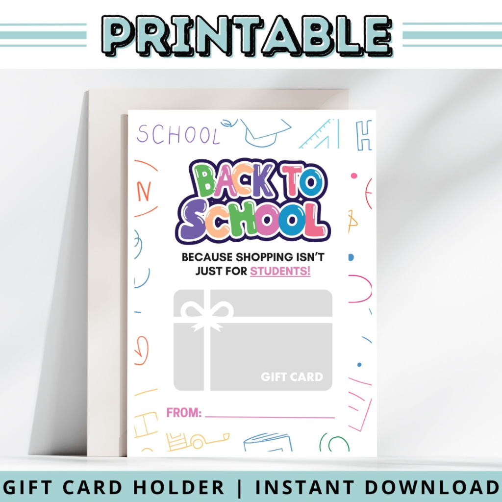 Back to School Gift Card Holder