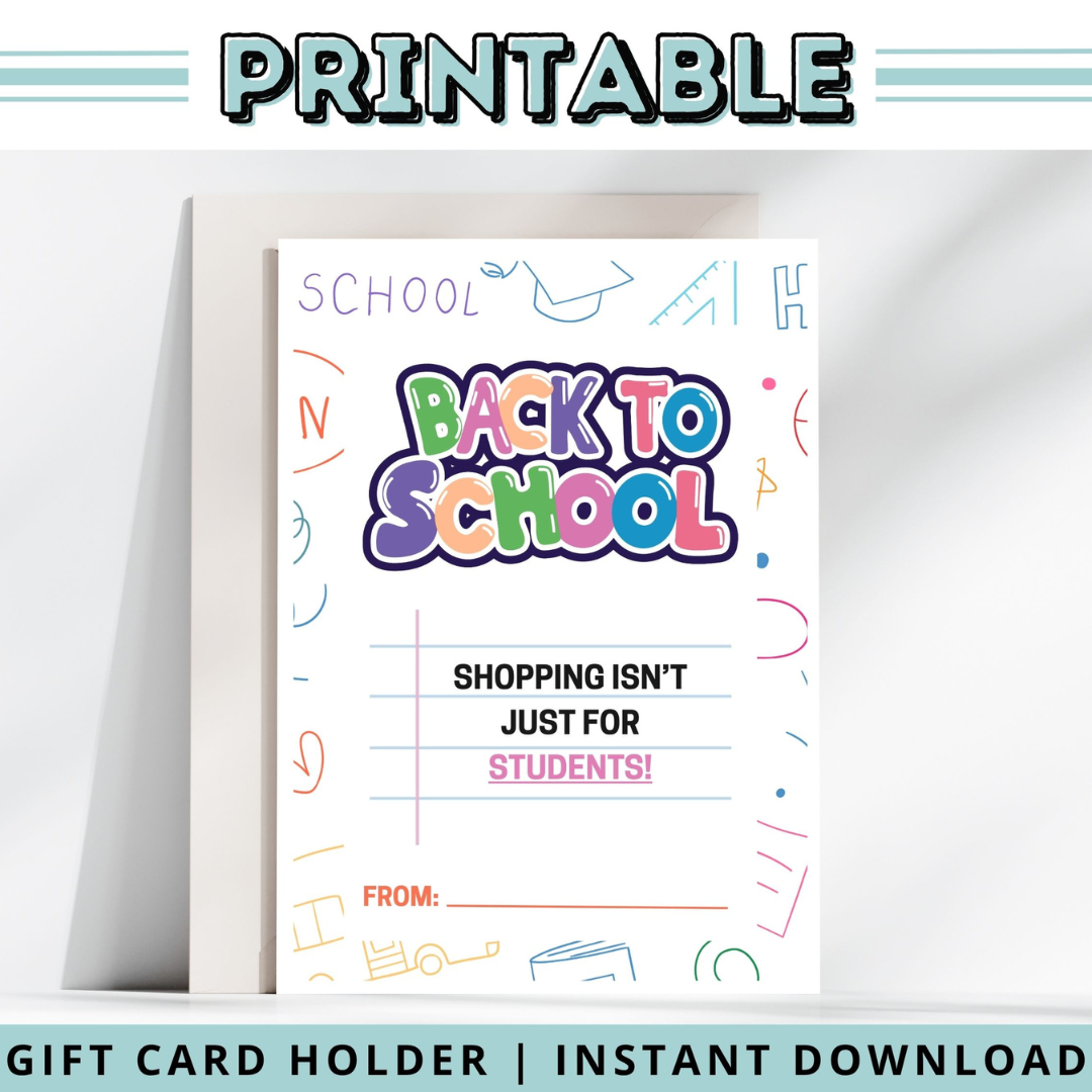 Funny Back to School Gift Card Holder