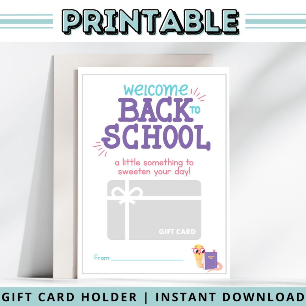 Sweet Welcome Back to School Gift Card Holder