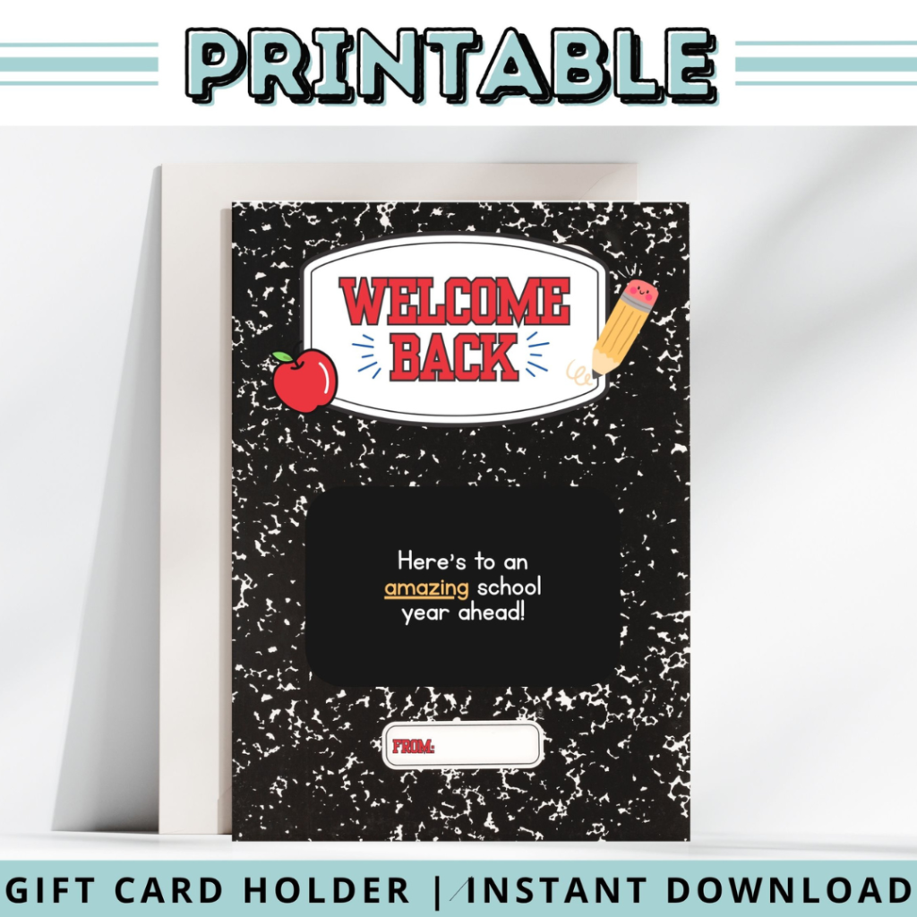Welcome Back to School Gift Card Holder