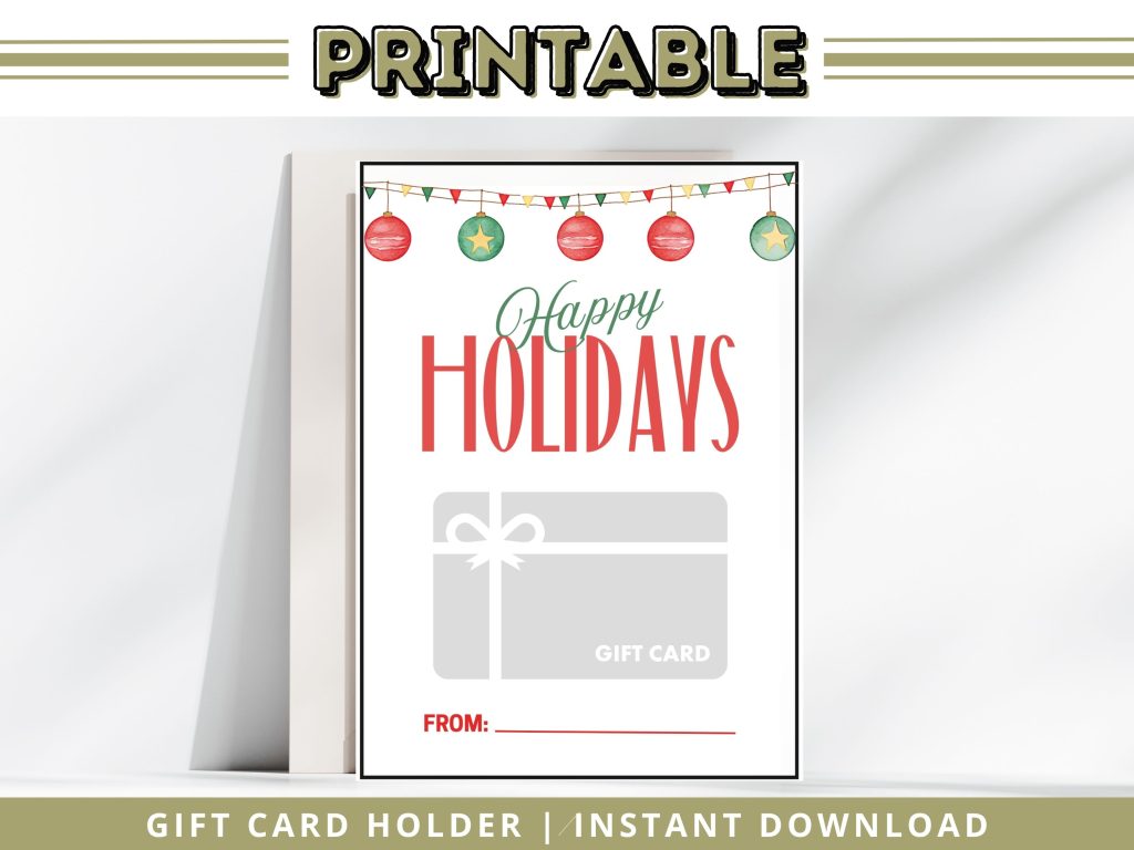 Happy Holidays Christmas Gift Card Holder