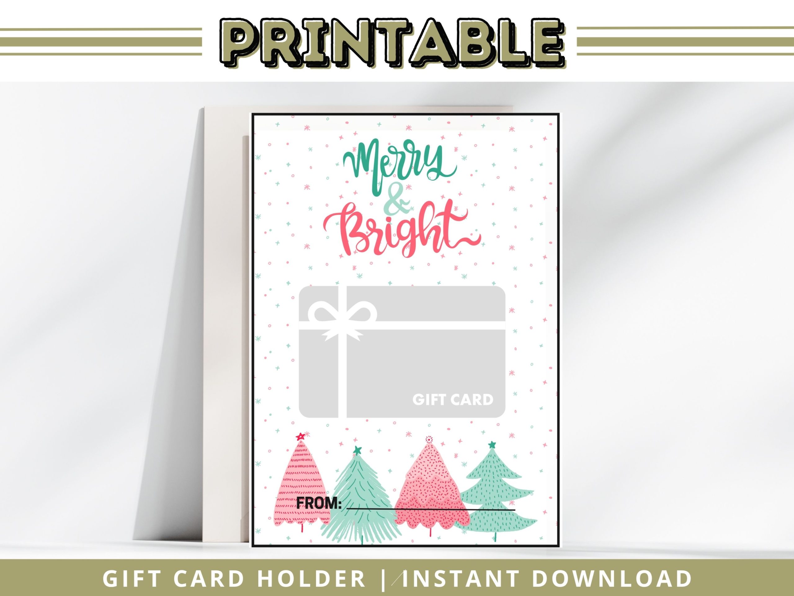 Merry & Bright Christmas Gift Card Holder
