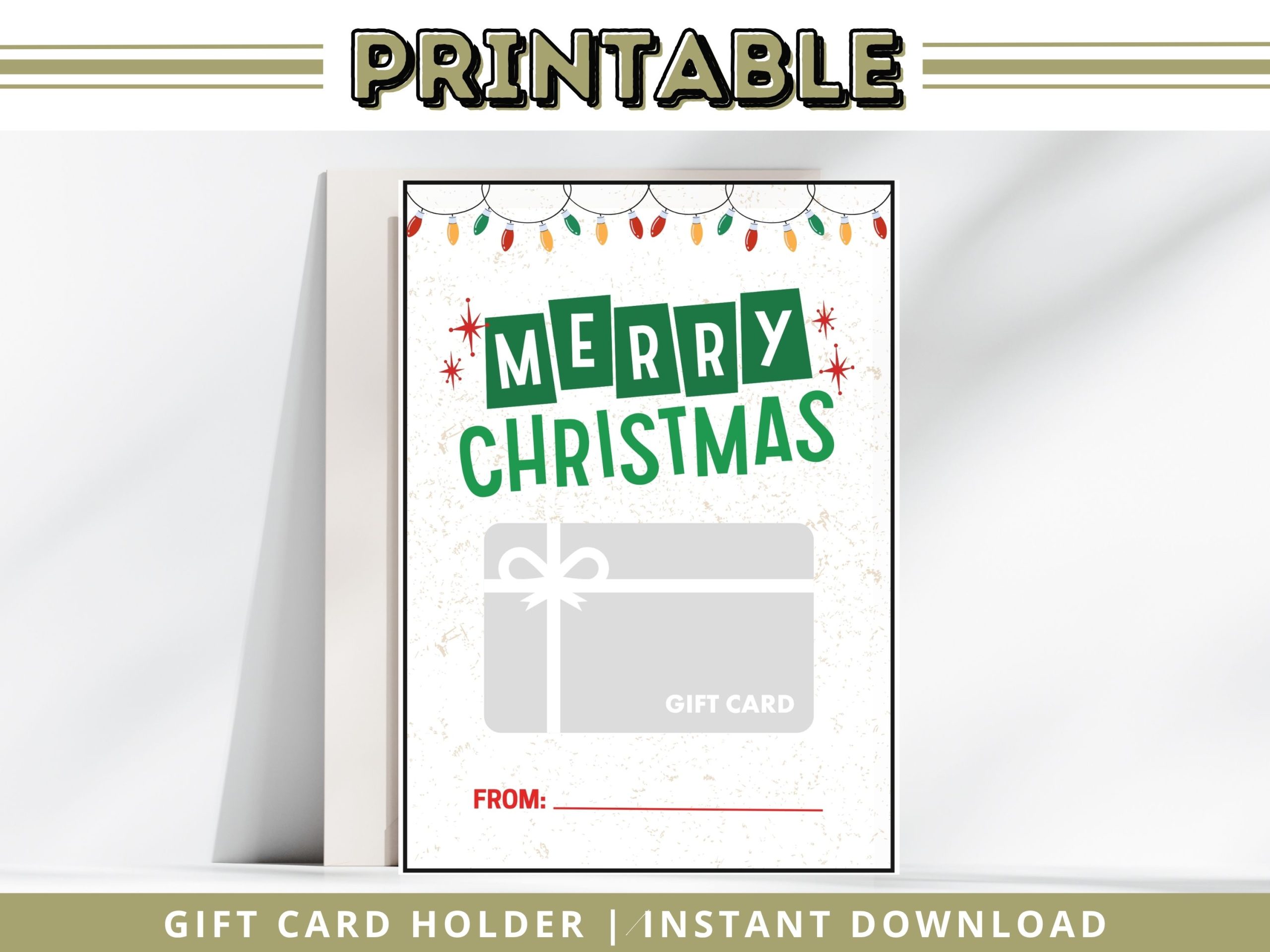 Retro Christmas Gift Card Holder