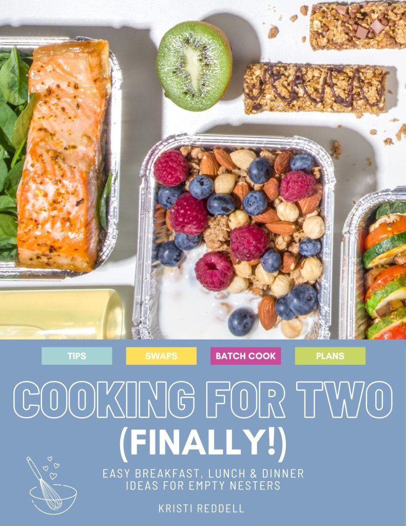 Alt text for the main product image:
Cooking for Two Finally cookbook with 40+ easy recipes and meal planning tips for empty nesters