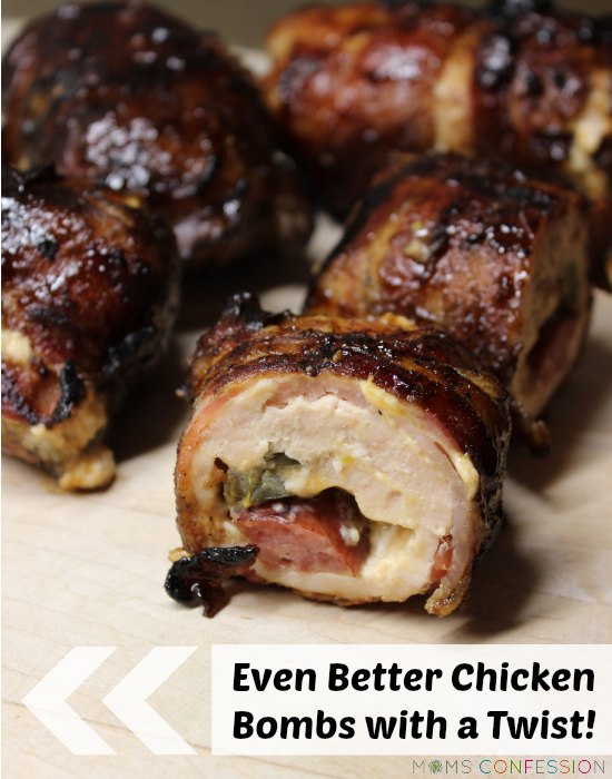 bacon wrapped chicken with sausage and cream cheese filling