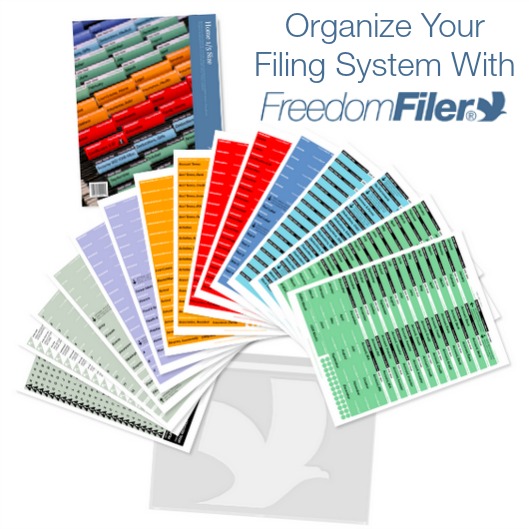 Organize your files with the Freedom Filer System and you will always know where all of your important documents are. Plus it's color coded and self-purging!
