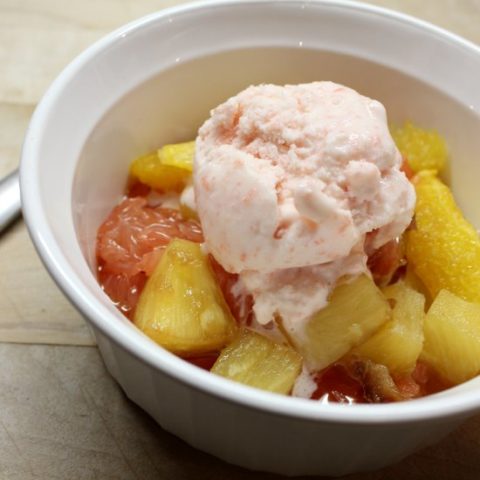 Grapefruit Ice Cream on Warm Citrus Bake