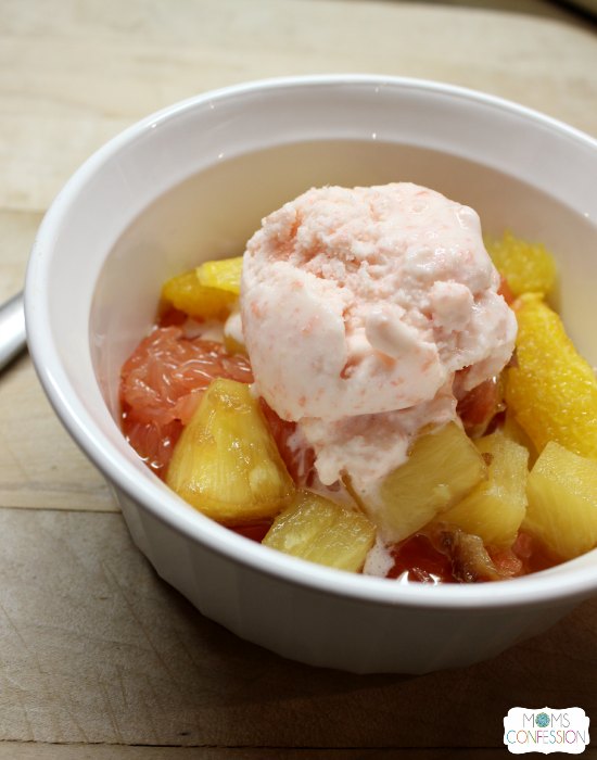 Grapefruit Ice Cream on Warm Citrus Bake