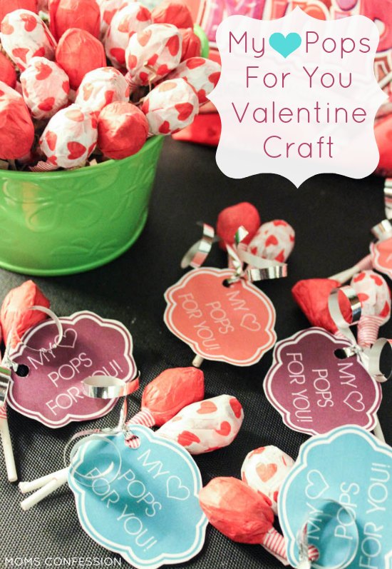 FREE PRINTABLE VALENTINE CRAFT: Does your heart pop for someone? Make these fun Valentine's Day candy suckers with your kids to share with their friends!