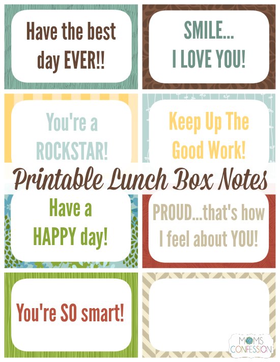 Printable Lunchbox Notes